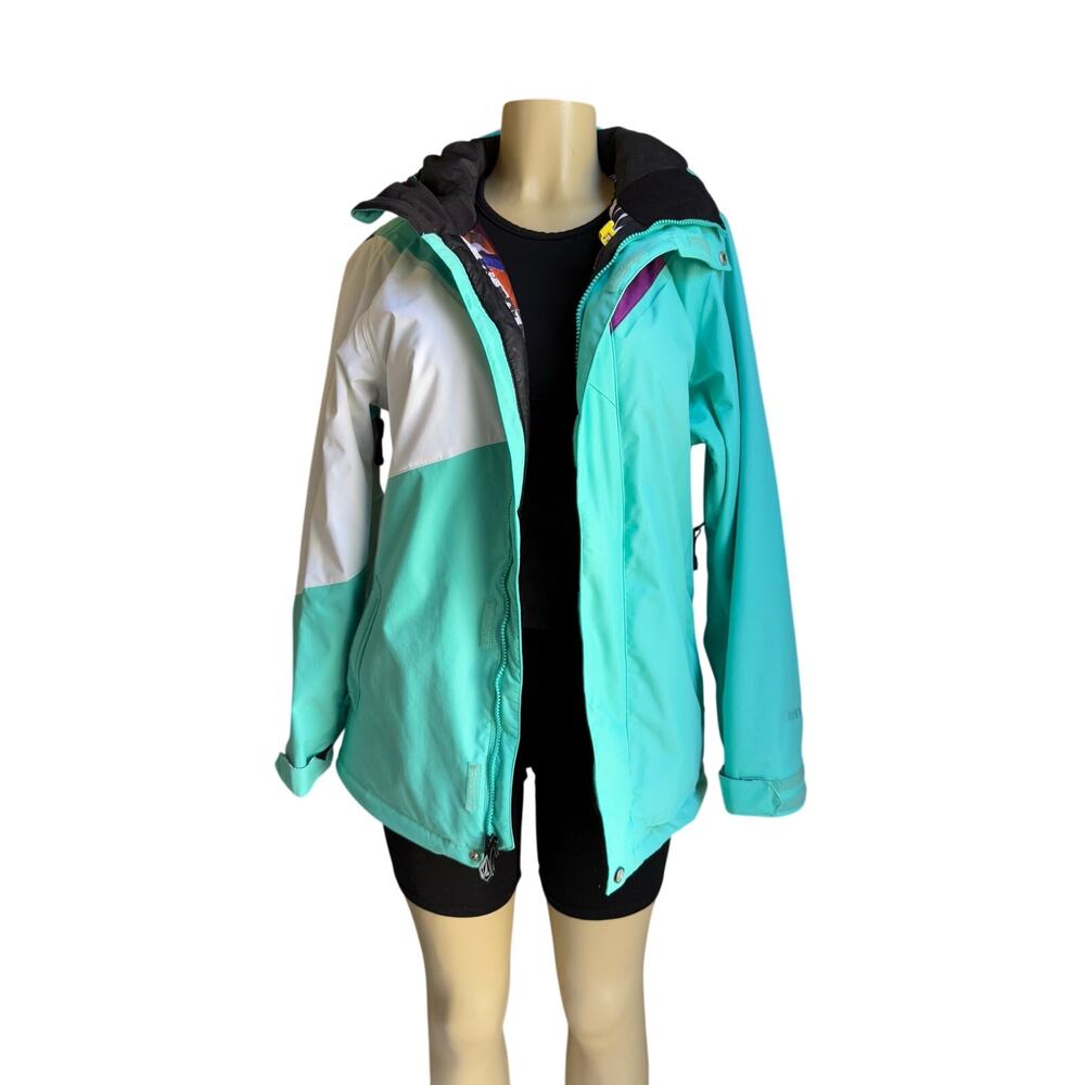 Volcom Snowboard Ski Jacket Women’s M Mint Thermonite 15K 10K Hooded Coat